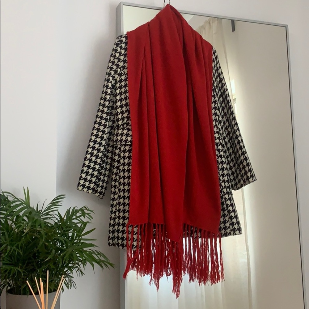 Baby Alpaca Red Knit Peruvian Winter Fall Scarf